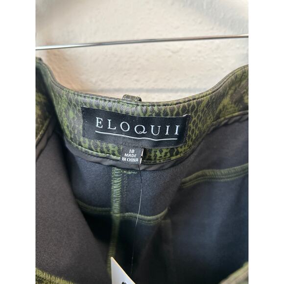 NWT Eloquii Plus Size 18 Faux Leather Snake Print Midi Skirt Green Vegan Animal - Picture 7 of 9